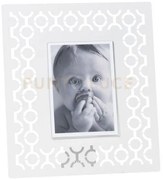 Portafoto di design mayfair grande bianco marmo in ferro  e polimet...