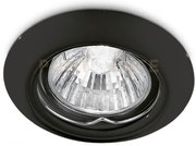 Gfa014- faretto da incasso in metallo colore nero 1 luce attacco gu...