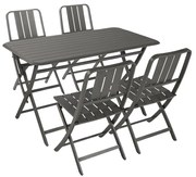 Tavolo da pranzo per giardino Idaho NATERIAL struttura e superficie in alluminio antracite per 4 persone 130x75cm