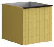 Struttura semi colonna da bagno Pixel 1 cassetto laccato opaco giallo sole L 40 x H 40 x P 45.5 cm