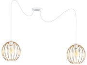 Lampadario a sospensione con filo MATT 2xE27/60W/230V ragno bianco/rame