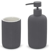 Set accessori bagno 2 pezzi in ceramica grigio soft touch Spring