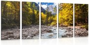 Quadri 5 pezzi – Paesaggio montano pittoresco