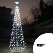 Albero luminoso a cono da 360 Led altezza 2 metri Bianco Freddo Wisdom