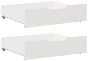 Cassettoni Da Letto 2 Pz Bianchi 65x55x16 Cm İn Legno Di Pino /