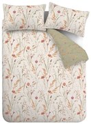 Set copripiumino e federa verde e marrone in flanella per letto matrimoniale 200x200 cm Grasmere Floral – Catherine Lansfield