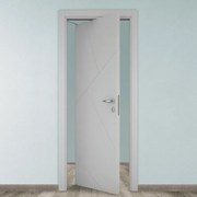 Porta tamburata rototraslante Oblique grigio L 70 x H 210 cm sinistra