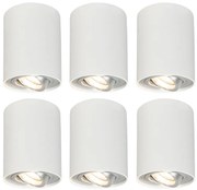 Set di 6 faretti orientabili e inclinabili bianchi - Rondoo 1 Up