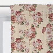 Tenda Floral beige, nastro arricciatura automatica 140x290 cm