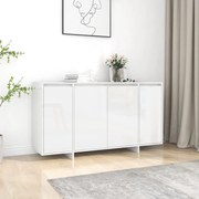 Credenza bianco lucido 135x41x75 cm in truciolato