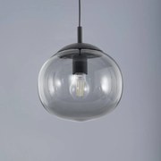 TK Lighting Lampada a sospensione Vibe, vetro grigio grafite trasparente, Ø 25 cm