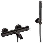 Rubinetto per vasca getto laminare cristallino Loop k per muro grigio spazzolato