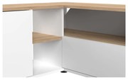 Tavolo TV in rovere decorato in bianco e naturale 90x45 cm Angle - TemaHome
