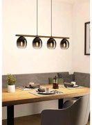 Lampadario Moderno Filago nero paralume grigionerotrasparente 4x E27 EGLO