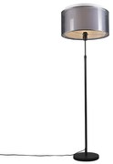 Lampada da terra nera con paralume nero/bianco 47 cm regolabile - Parte