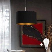 Eglo - Lampada a sospensione LED con cavo TUNJA 1xE27/60W/230V nera