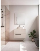Mobile da bagno sospeso sotto lavabo L 70 x H 55 x P 39.5 cm beige laccato opaco, 2 cassetti VISOBATH Mia