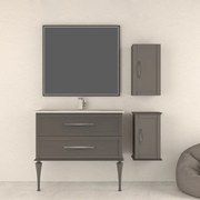Mobile da bagno sotto lavabo BADEN HAUS TIFFANY grigio laccato opaco L 100 x H 55 x P 46 cm 2 cassetti, lavabo non incluso