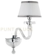 Applique bach 1 luce cristallo e cromo h.36cm con paralume