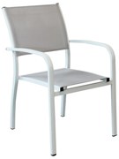TORRES - poltrona con struttura in alluminio verniciato bianco, antracite, taupe o tortora