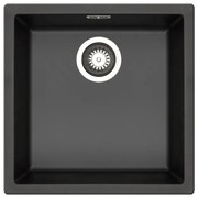 Lavello sottotop 1 vasca in fibra di vetro nero PYRAMIS Mistral L 40 x L 40 cm