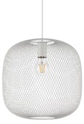 Lampadario A Sospensione Contemporaneo Net Metallo Bianco 1 Luce E27 42W