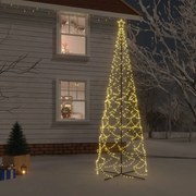 Albero di Natale a Cono con LED Bianco Caldo e Freddo, Albero di Natale a Cono Bianco Caldo 1400 LED 160x500 cm