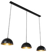 Lampada a sospensione industriale nera oro 3 luci - MAGNAX