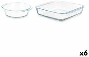 Set di Vassoi Trasparente Vetro Borosilicato 800 ml 1,8 L (6 Unità)