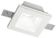 Faretto Ad Incasso Moderno Samba Square Gesso Bianco 1 Luce Gu10 D70Cm