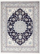 Nain Tappeto 150 x 190 Blu (Iran) Annodato A Mano