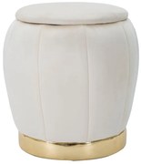 Pouf Elegante Contenitore Paris Crema/Oro Ø 43 cm