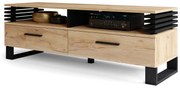 GOKEE RTV-145 Rovere Craft Gold/Nero Opaco - MODERNO MOBILE TV CON LAMELLE