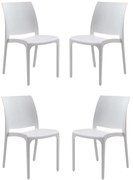 VOLGA - sedia da giardino in plastica set da 4