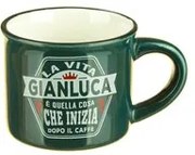 Tazzina caffè con nome Gianluca in gres porcellanato