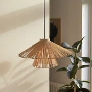 Tikamoon - Lampadario rotondo in fibra naturale Sandy