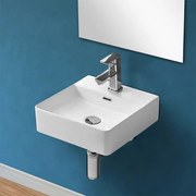 Lavabo sospeso rettangolare 41x42 cm in ceramica bianco lucido