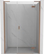 Mexen Mist-H L porta doccia a battente destra 130 cm, trasparente, rame spazzolato - 8A5L-130-001-65-00-P