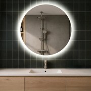 Rotondo specchio parete retroilluminato per bagno 80cm su šaltu LED apšvietimu 7000K, šiltu apšvietimu 3000K arba neutraliu apšvietimu 4500K