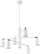 Sollux SL.1206 - Lampadario a sospensione con filo LEMMI 6xGU10/10W/230V bianco