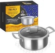 Casseruola 20 cm con coperchio a 3 strati Tri - ply