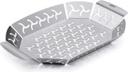 Cestino bbq Premium - Piccolo (27 x 19 cm), Ciotola resistente al calore e lavabile in lavastoviglie in acciaio inossidabile, Ideale per contorni,