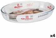 Pirofila da Forno Quttin   Trasparente Vetro Ovale 4,5 L 39,6 x 27,35 x 6,6 (4 Unità)