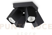 Dynamite faretto nero orientabile 4 luci attacco gu10 lampadina inc...