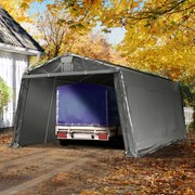 TOOLPORT Tenda garage 3,3x6,2m, Telo in PE, grigio - (8065)