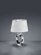 Taba lampada da tavolo base ceramica argento con paralume bianco e ...