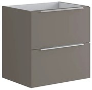 Armadietto bagno a terra Brera 2 cassetti P 45.5 x L 59.5 x H 60 cm laccato opaco grigio londra