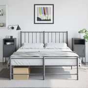 Comodini 2 Pz Antracite 36x39x78 Cm İn Acciaio /