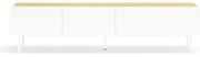 Tavolo TV in rovere decorato in bianco e naturale 180x45 cm Arista - Teulat