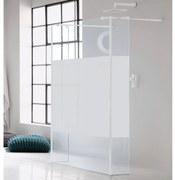 Walk-in wens L 20 x H 200 cm, vetro 6 mm serigrafato bianco
